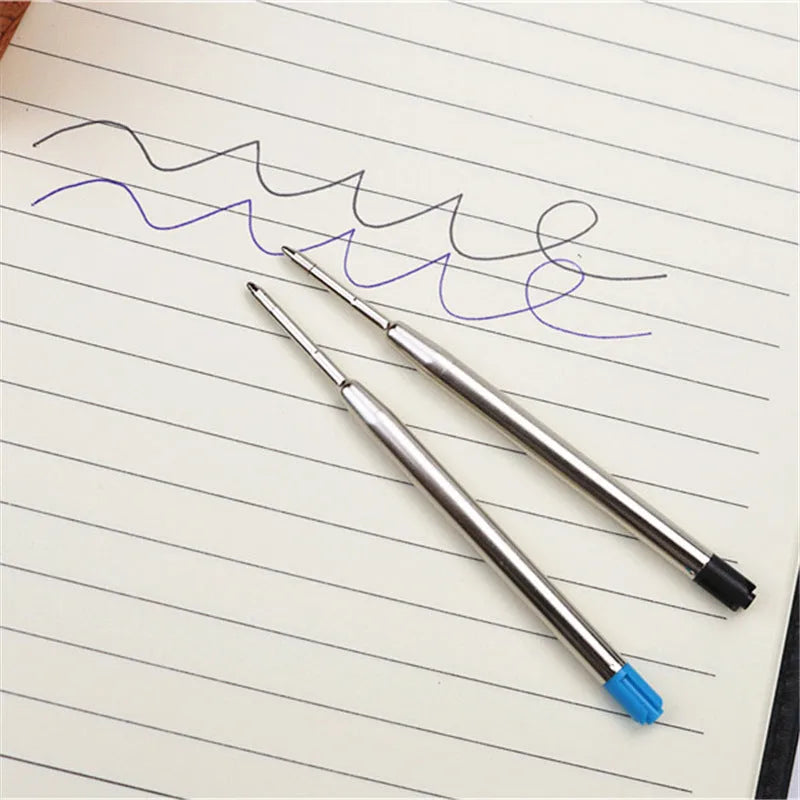 Black full metal Baozhu pocket pen with a 0.7mm refill and two spare refills.