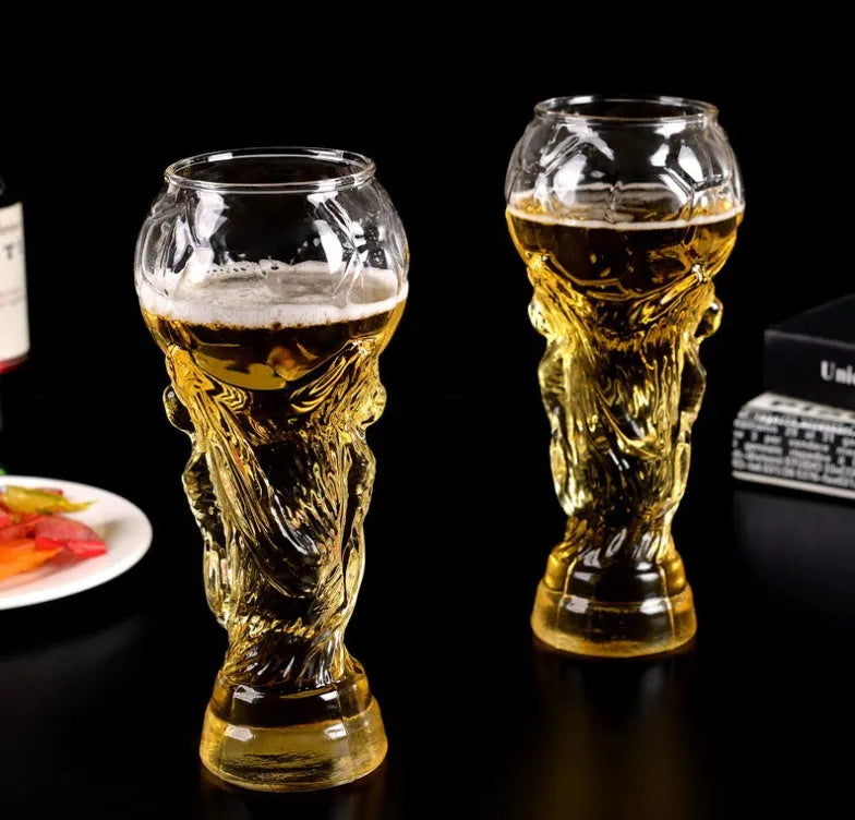 Hercules Beer Cup World Cup Football Cup transparent glass 450ml 19cm tall with 6cm diameter