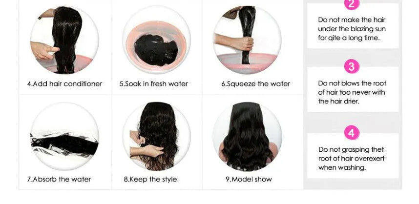 Brazilian water wave headband human hair wig in photo colour, real hair for ladies, 10 inch length