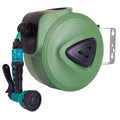 Automatic retractable hose reel water drum with 10 metre PVC pipe in compact housing