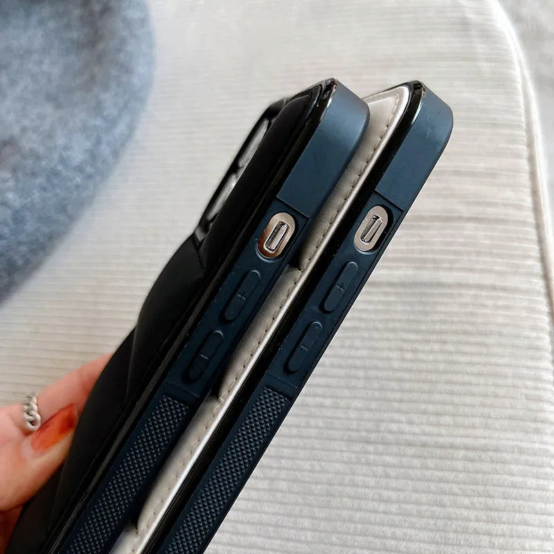 Candy down jacket shape phone case for iPhone models in solid colours