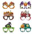 Halloween paper glasses in three styles, used as scene decoration and photo props