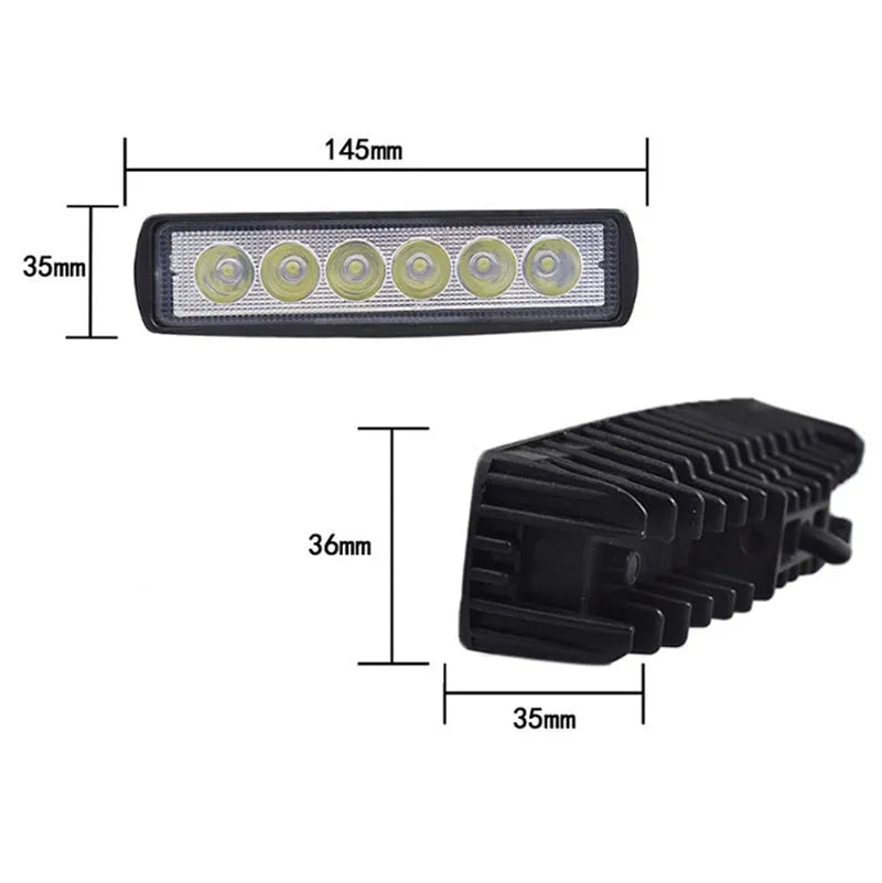 Black die-cast aluminium car auxiliary LED spotlight with mounting bracket