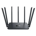 Black and white dual-frequency 5G gigabit router with multiple antennas for whole home through-wall WiFi coverage