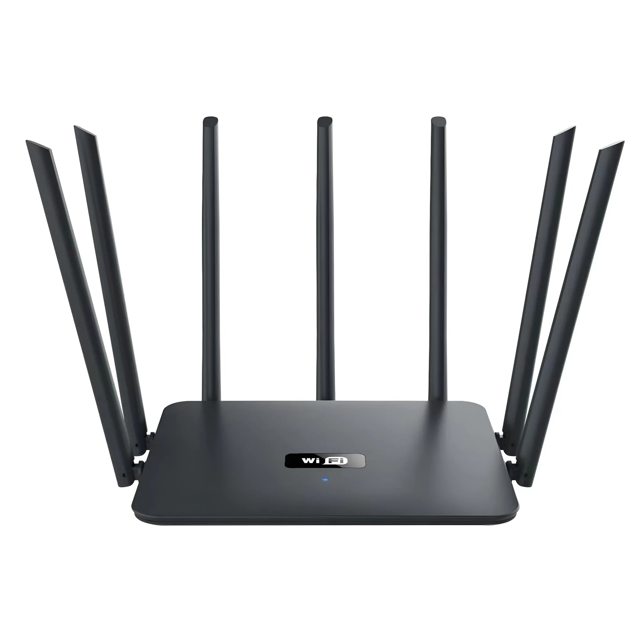 Black and white dual-frequency 5G gigabit router with multiple antennas for whole home through-wall WiFi coverage