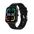 Bluetooth smart watch with AI voice control and heart rate monitor on wrist, shown in black colour.