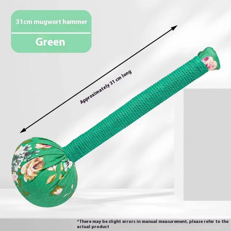 Argy wormwood hand-held massage hammer in green, pink, purple, red or yellow colours