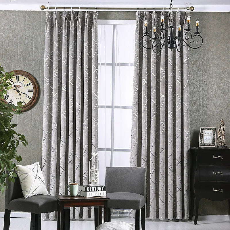 Modern chenille blackout curtain panel in solid colour measuring 1 metre by 2.7 metres