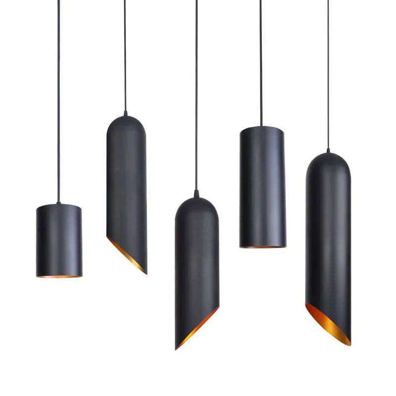 Retro iron art chandelier with a matte black finish, shown in a short and long drop version.