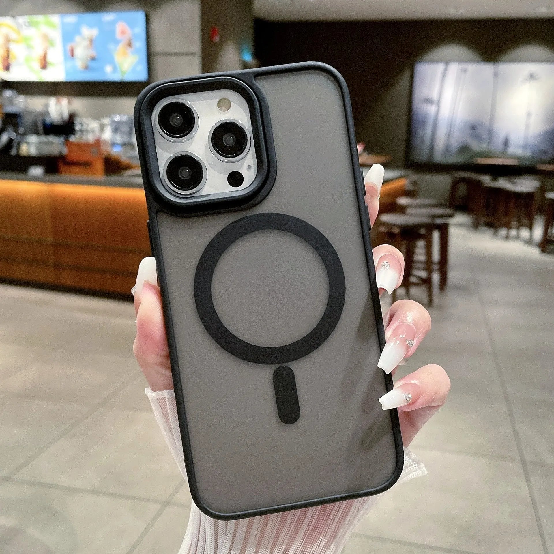 Magnetic suction phone case for Apple iPhone 16 with frosted finish in multiple colour options