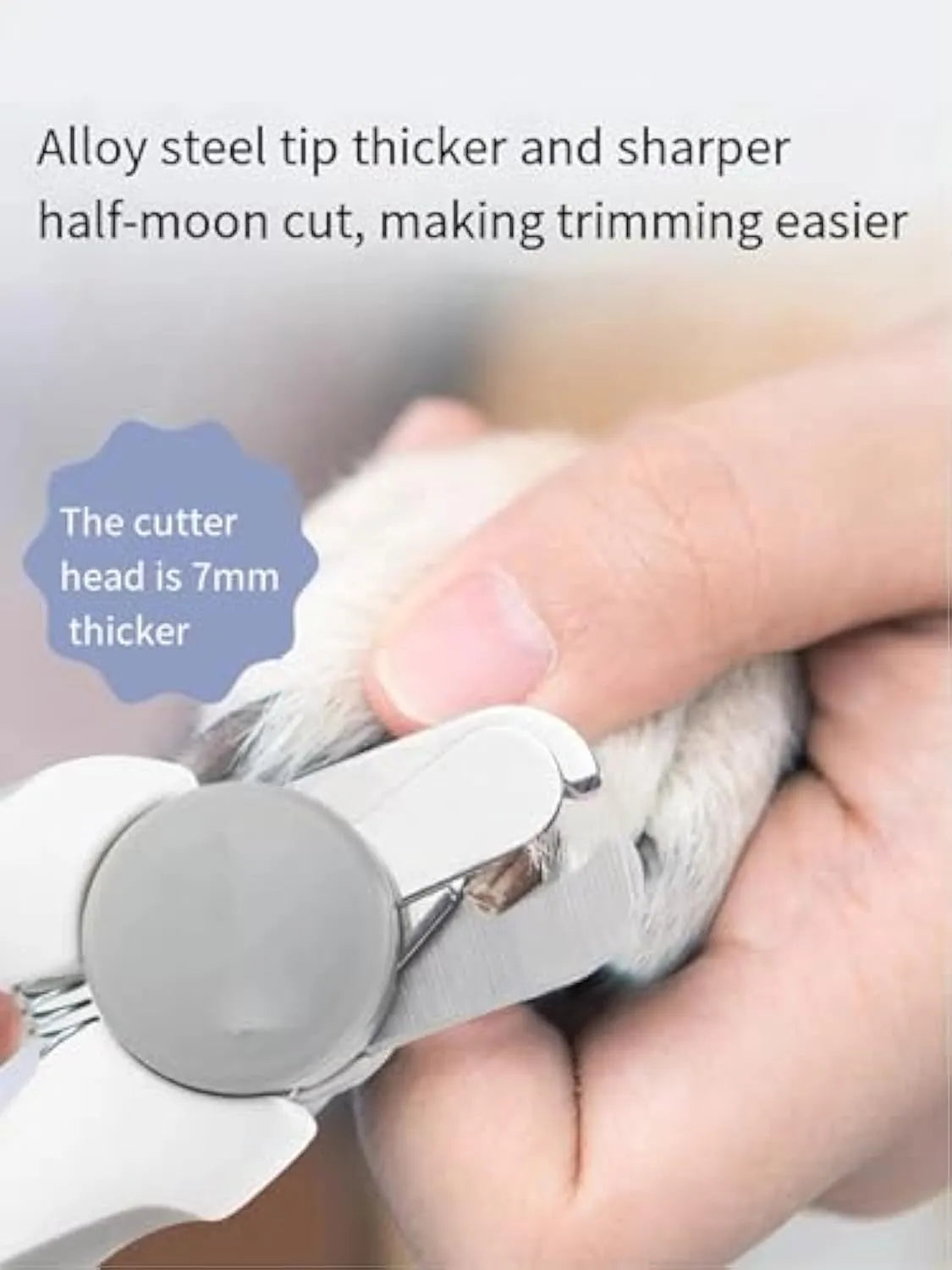 Blue heavy-duty dog nail clippers with safety guard for large breeds and thick nails