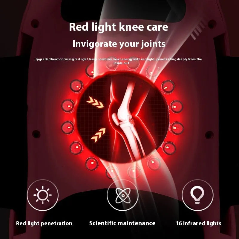 Wireless knee massager Moonlight White with red light heating and USB charging pad