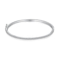 S925 sterling silver geometric gang drill bracelet in platinum colour on display