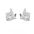 925 sterling silver butterfly stud earrings with electroplated white gold or gold finish