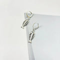 Retro fishbone pendant alloy necklace and matching earrings set with adjustable O-chain