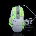 Anti-skid stickers for mouse in various colours including black, blue, and pink, ready for application on a mouse button