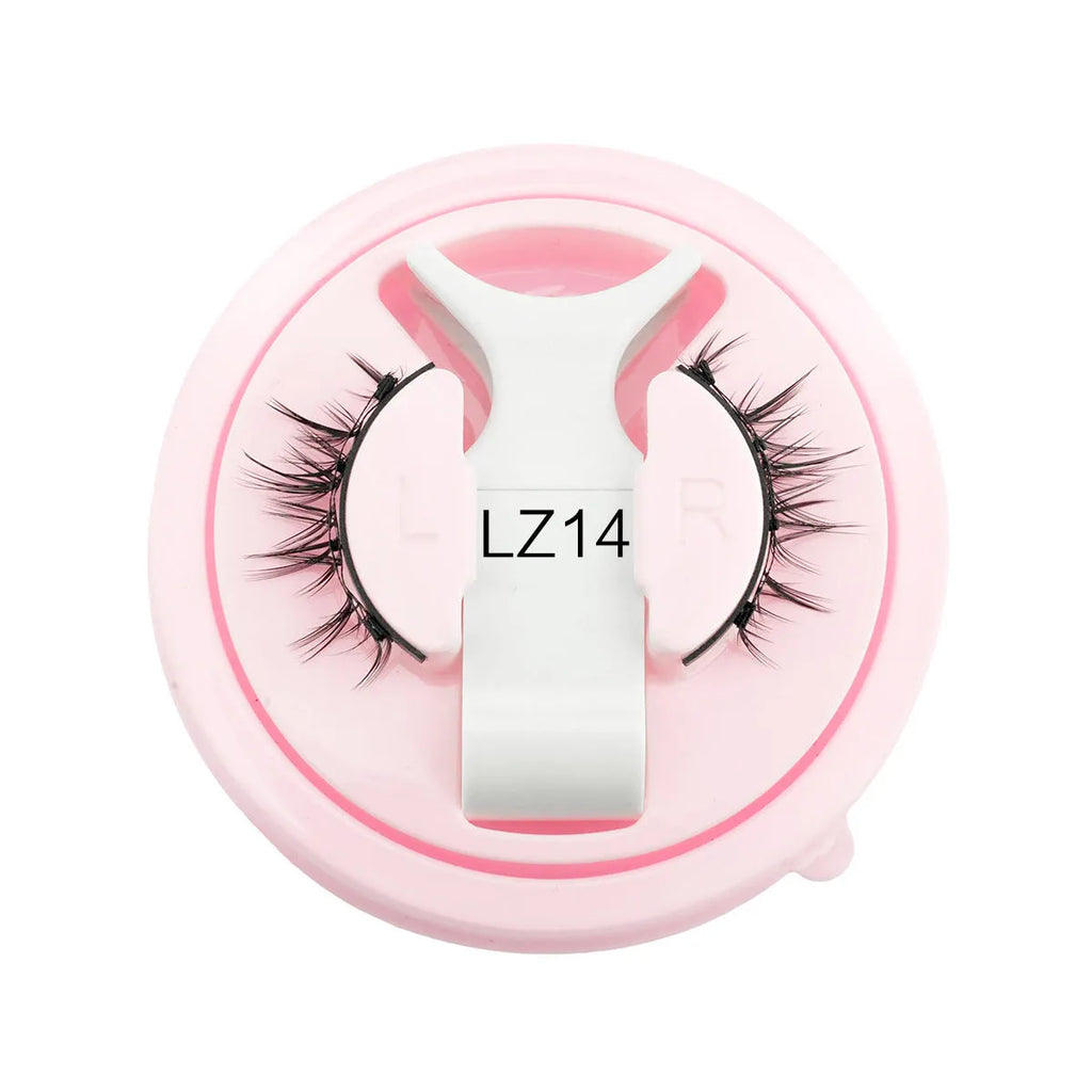Reusable waterproof false eyelashes with glue-free application in natural thick style