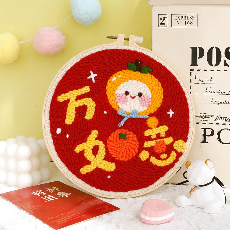 DIY poke embroidery material package for 20cm cross stitch decoration, available in five colours