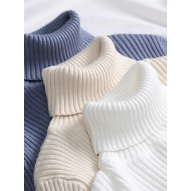 Turtleneck slimming sweater top in slim fit, available in ten colours, knit pullover for women