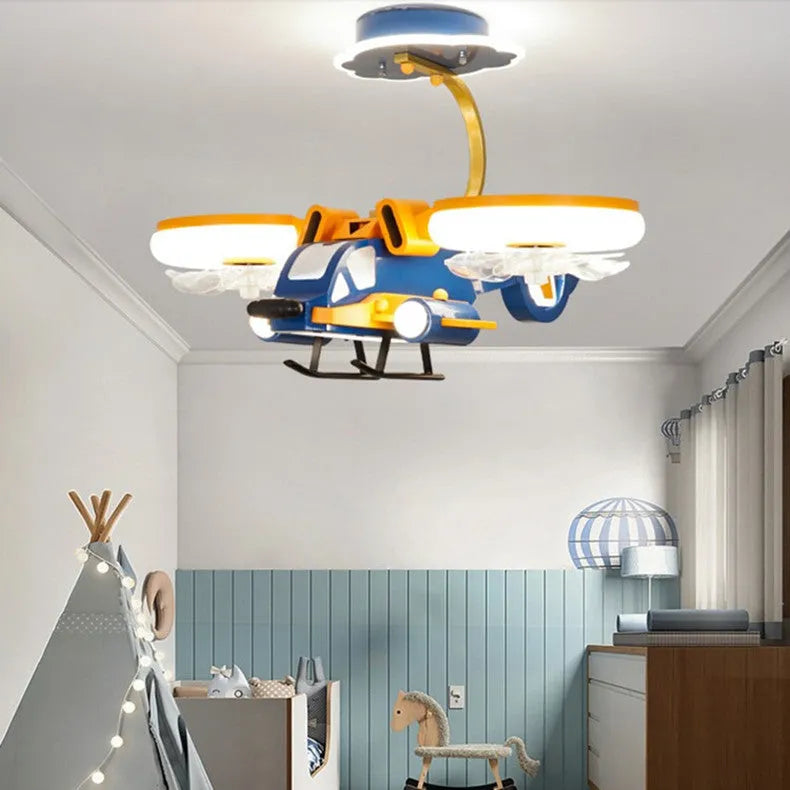 Modern ceiling fan light with acrylic shade and metal blades for bedroom installation with remote control