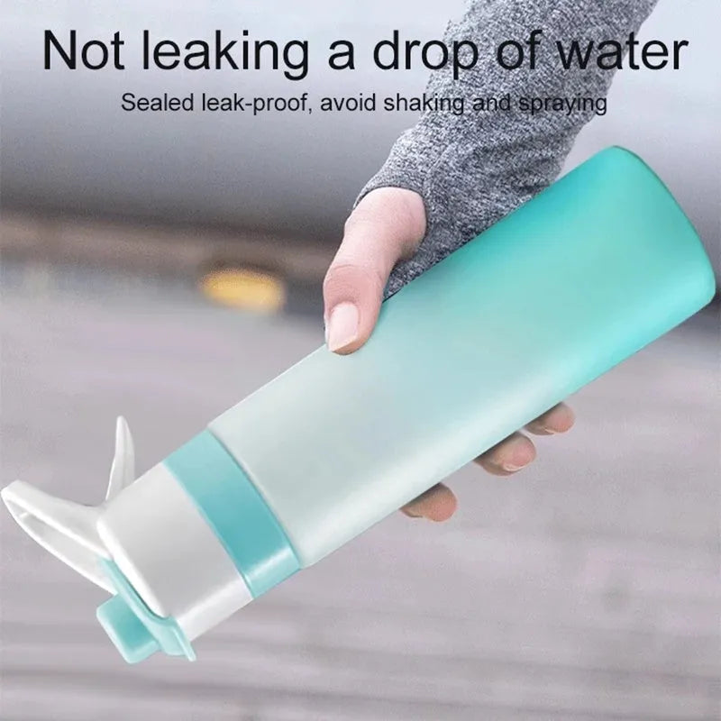 700ml plastic spray water bottle with handle strap and leakproof lid in multiple colours