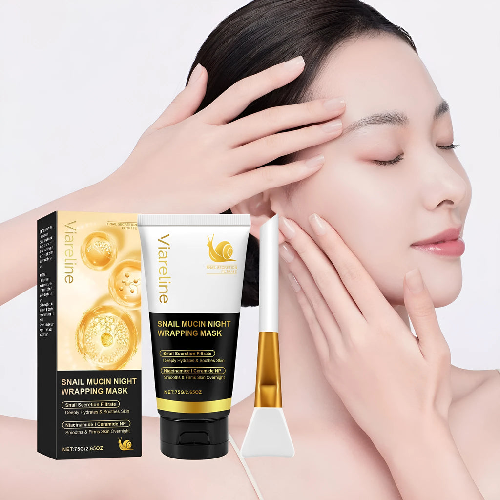 Turmeric sleep mask jar with hydrating brush for overnight facial treatment set