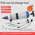 Manual oil pumping machine with syringe barrel for fluid suction and injection