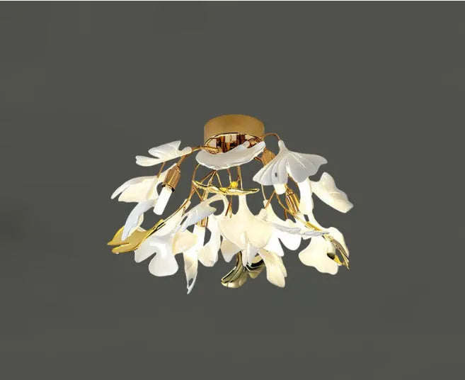 Ceramic ginkgo leaf art chandelier warm light living room bedroom dining room modern simplicity pendant