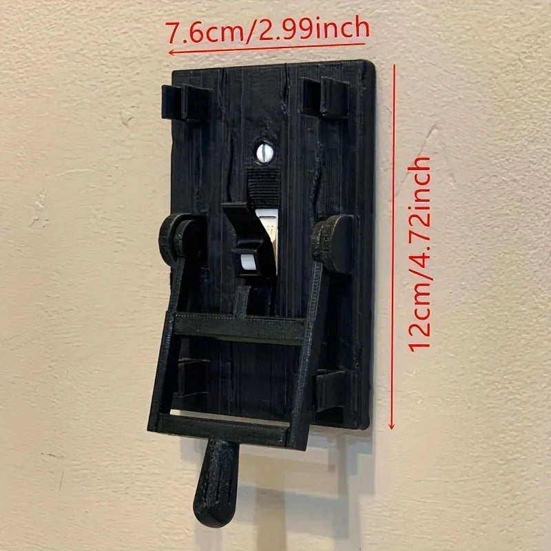 A retro-styled single-gang mechanical light switch plate for American standard exposed installation.
