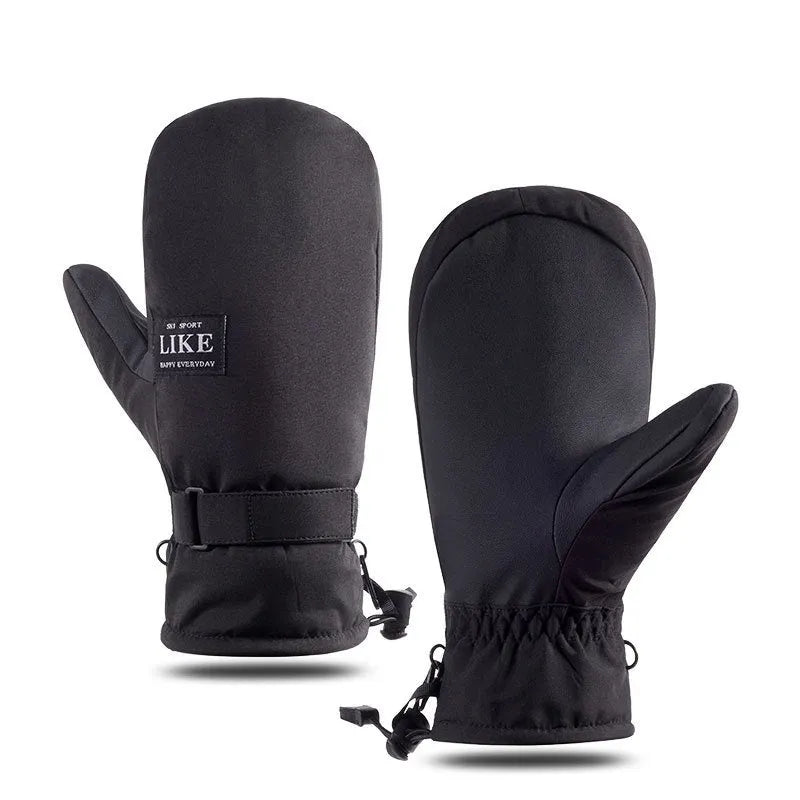 Black windproof cycling gloves with touchscreen fingertips and non-slip palm