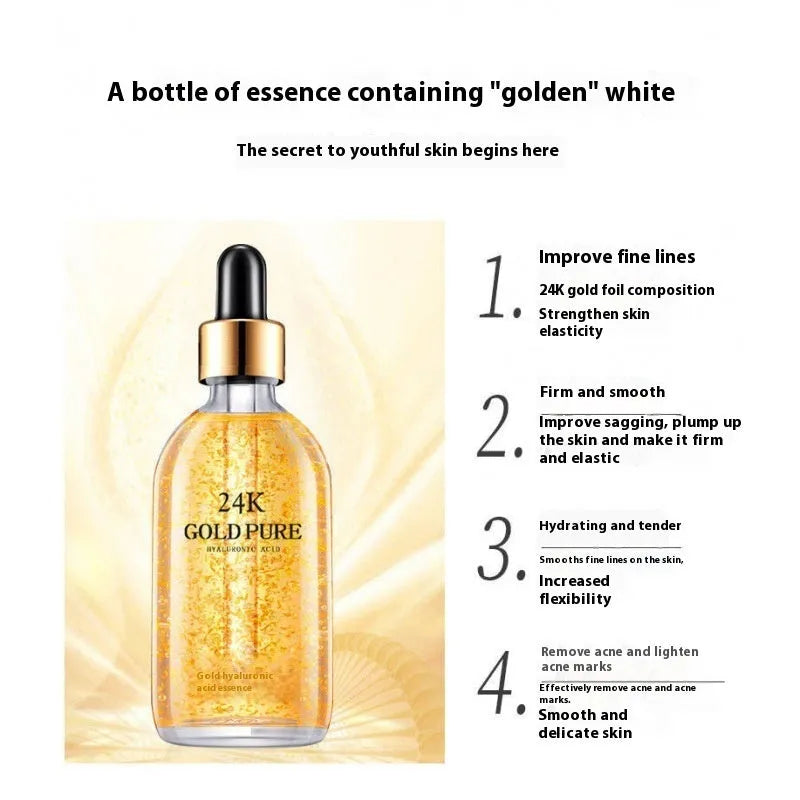 24K Nicotinamide Hyaluronic Acid Facial Essence bottle with 100g net content.