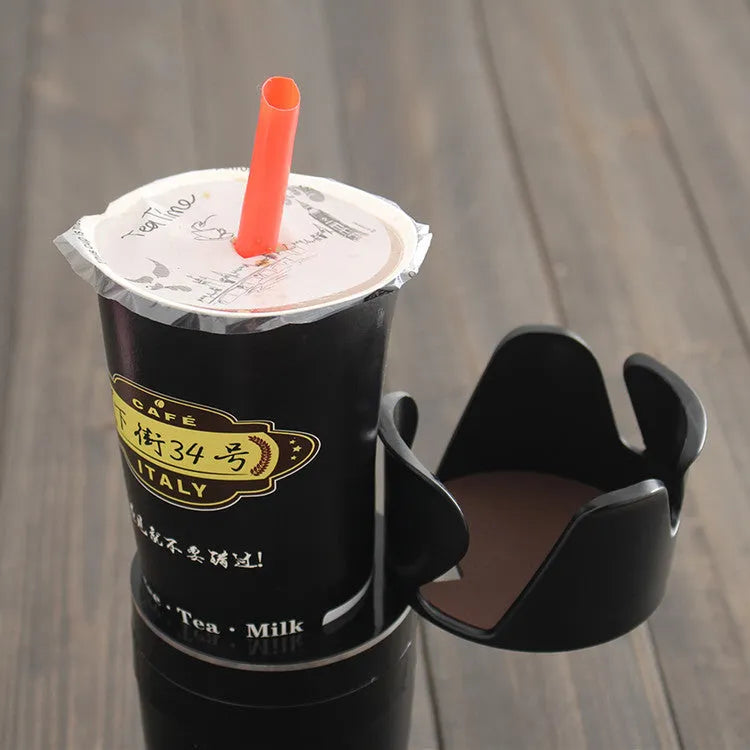 Car cup holder organiser with adjustable phone navigation bracket in multiple colours