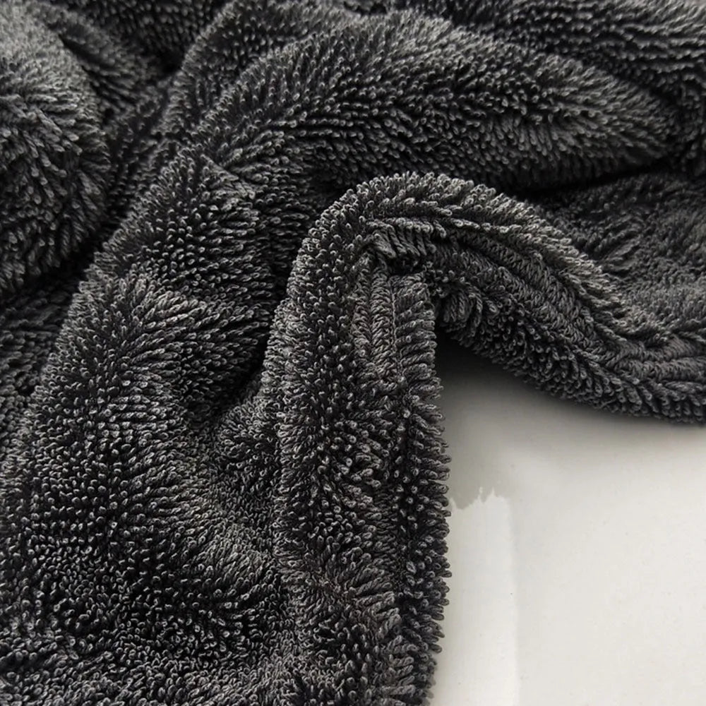 Grey microfiber car wash towel measuring 40x40cm for automobile cleaning