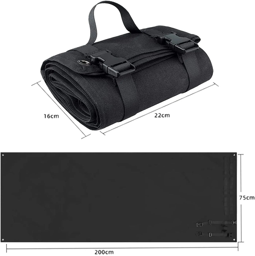 Tactical shooting mat in army green, waterproof Oxford cloth, 200 x 75cm single person size for prone shooting