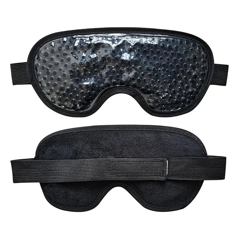 White rechargeable portable cold and hot compress eye mask with carrying case and accessories