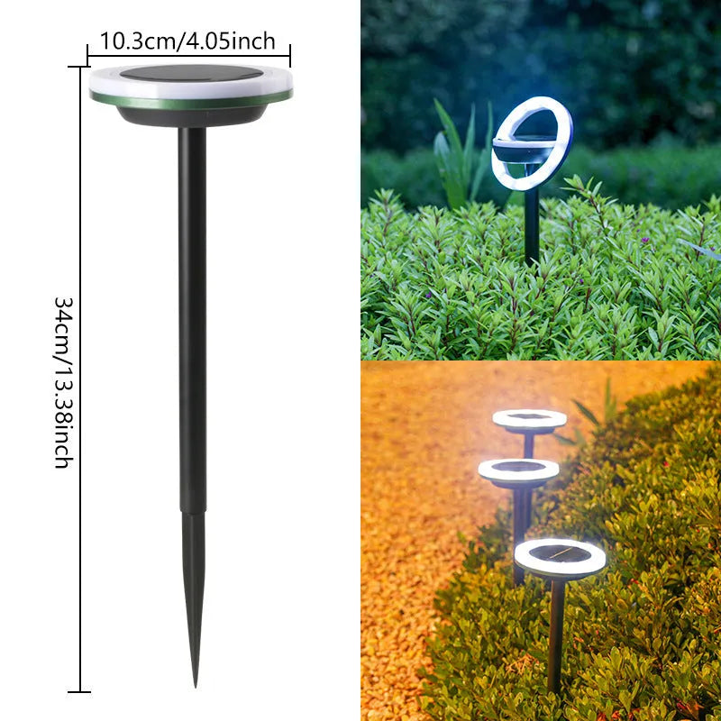 Solar lawn light outdoor courtyard, 12 LED rotating garden stake light, IP65, 103 x 103 x 340 mm