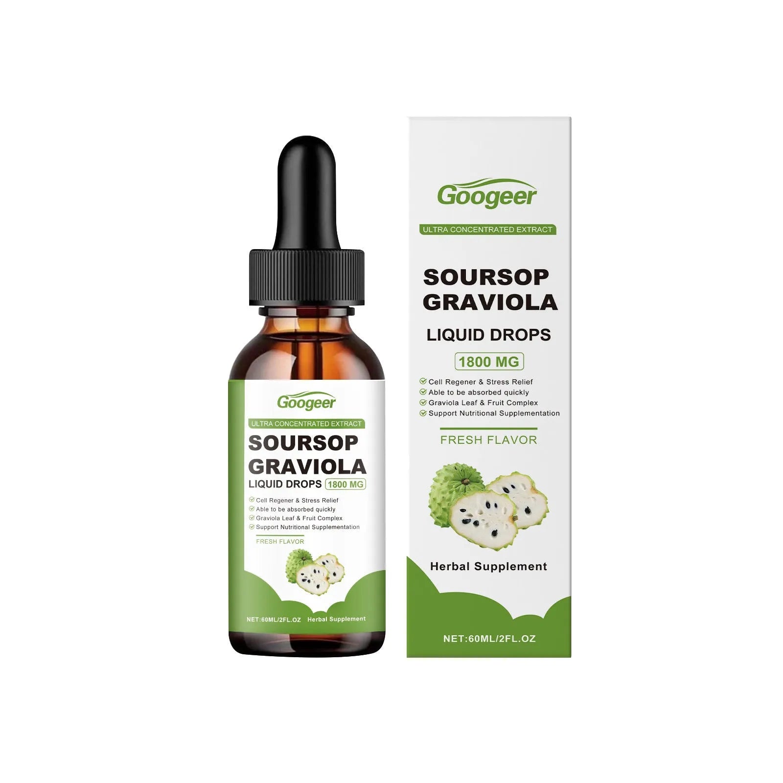 Googeer Liquid Drops Body Treatment bottle with dropper, 60ml volume for body skincare