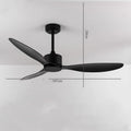 42 inch Scandinavian industrial ceiling fan without light in black with wall control