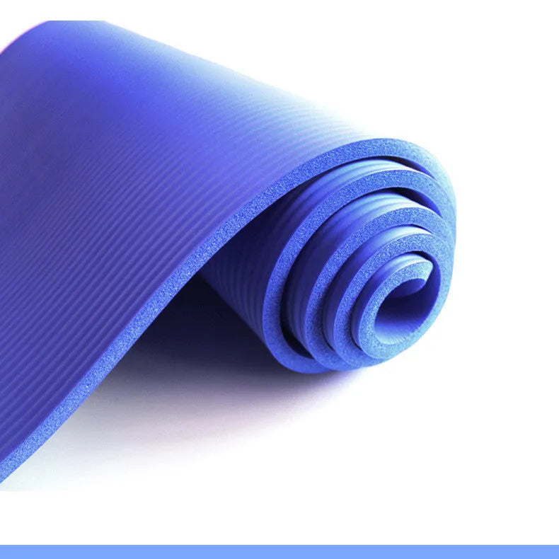 Striped NBR yoga mat 183x61cm for fitness and dance, available in purple, blue, pink, black, grey, green and red
