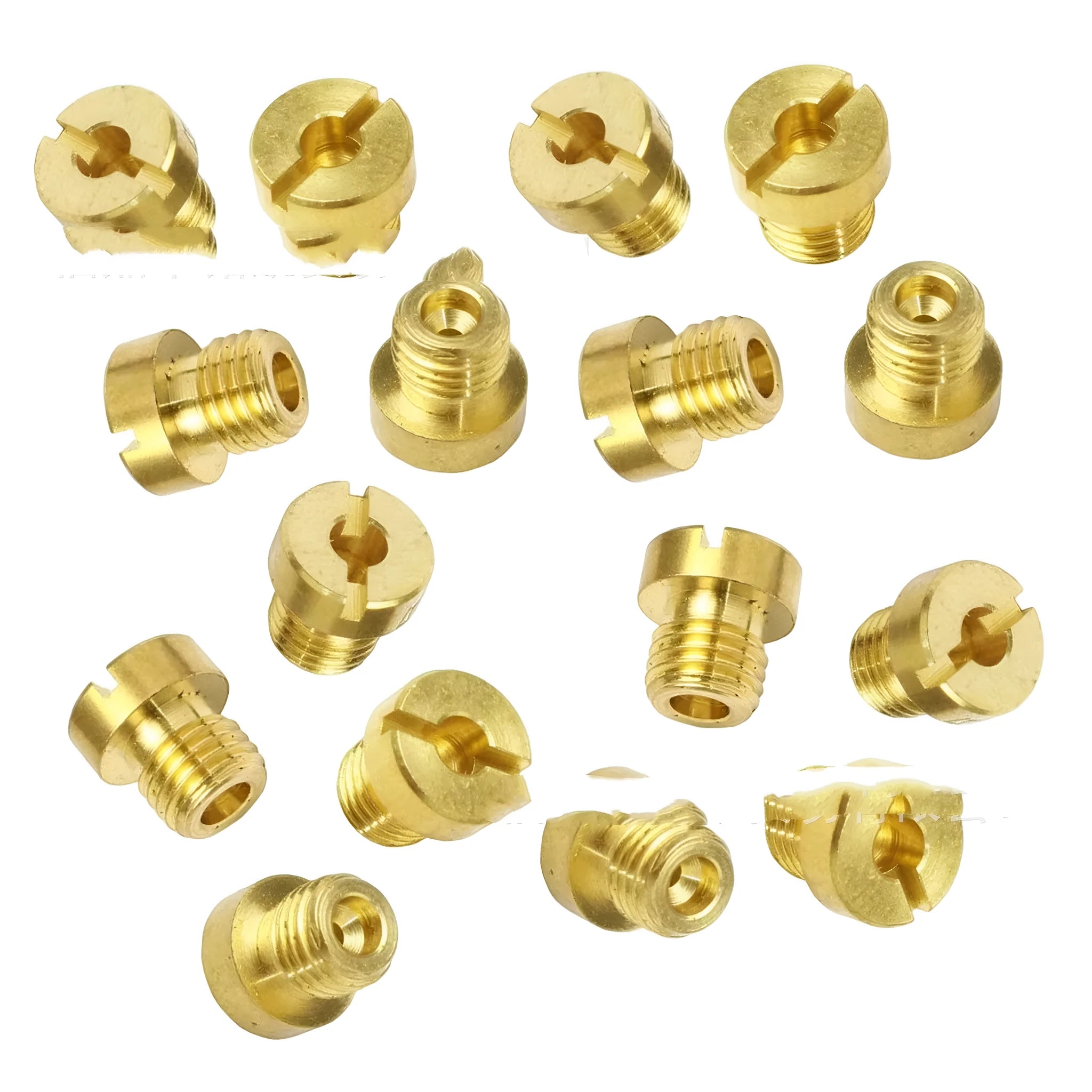Brass M6 carburetor main jet for Derotto PHBN PHVA, size markings visible