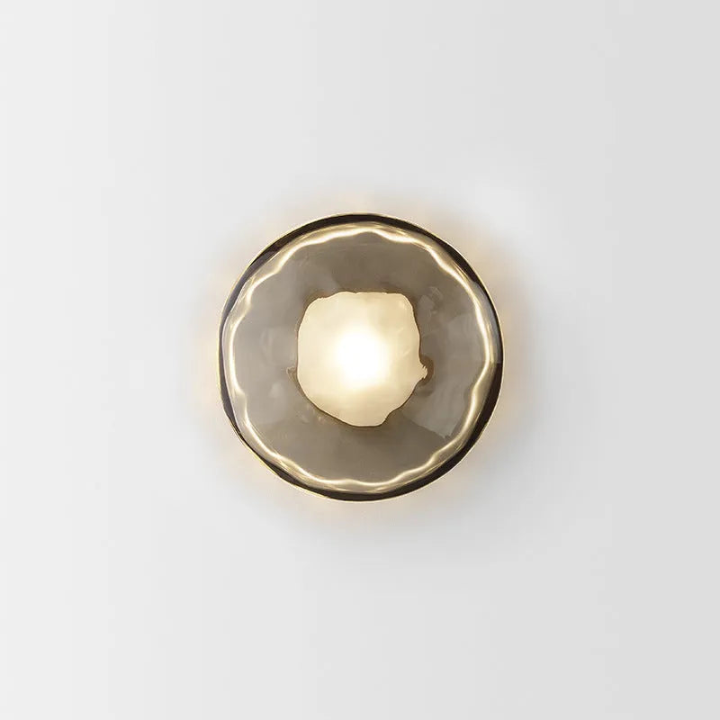 Bedside hotel wall lamp with iron construction and choice of glass shades including long brush holder style