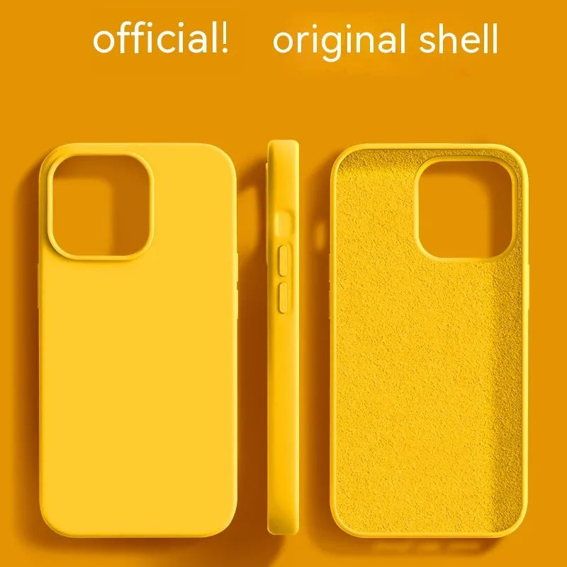 Frosted liquid silicone phone case for iPhone in sunflower colour with all-inclusive fit and cream glue texture