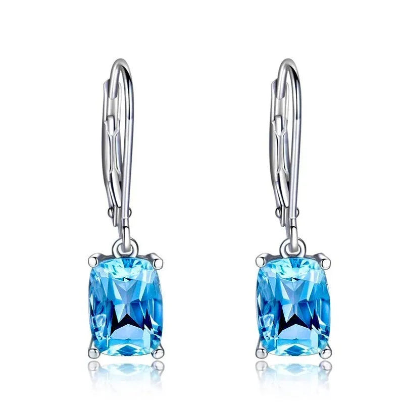 Simple geometric zircon earrings on copper base, available in six electroplated colours