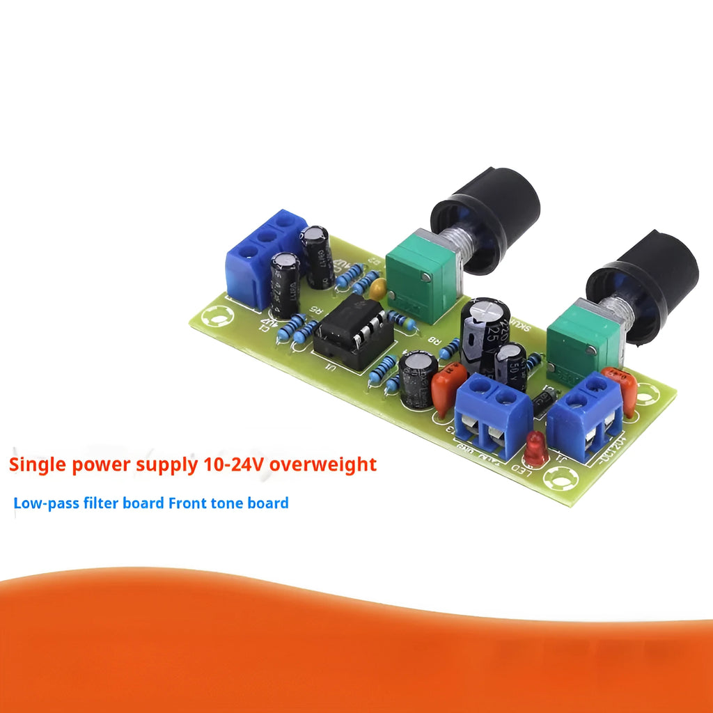 Single power supply 10-24V bass boost front stage circuit board for car audio