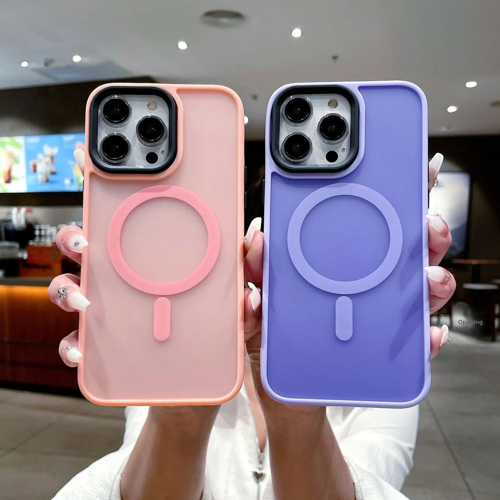 Magnetic suction phone case for Apple iPhone 16 with frosted finish in multiple colour options