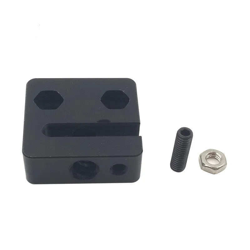 Black POM anti-backlash nut block with TR8x8 thread, T12 x 33 x 34 mm, for 3D printer and OpenBuilds.