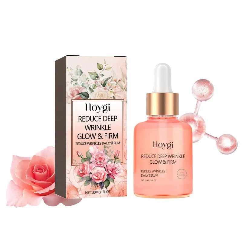 30ml rose essential oil serum bottle for facial brightening and wrinkle smoothing