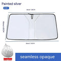 Aluminium foil car sunshade for universal windscreen protection, small size 136x65cm, silver pastebrushing finish