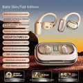 Ear-mounted sports Bluetooth headset with ear hook, PC ABS body, liquid silicone earpiece, in black – front view