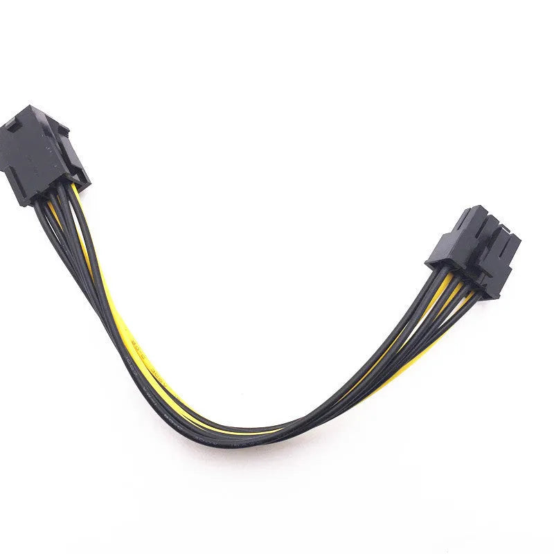 6P to 8P graphics card power cable extension with 20cm length and PCIe connectors